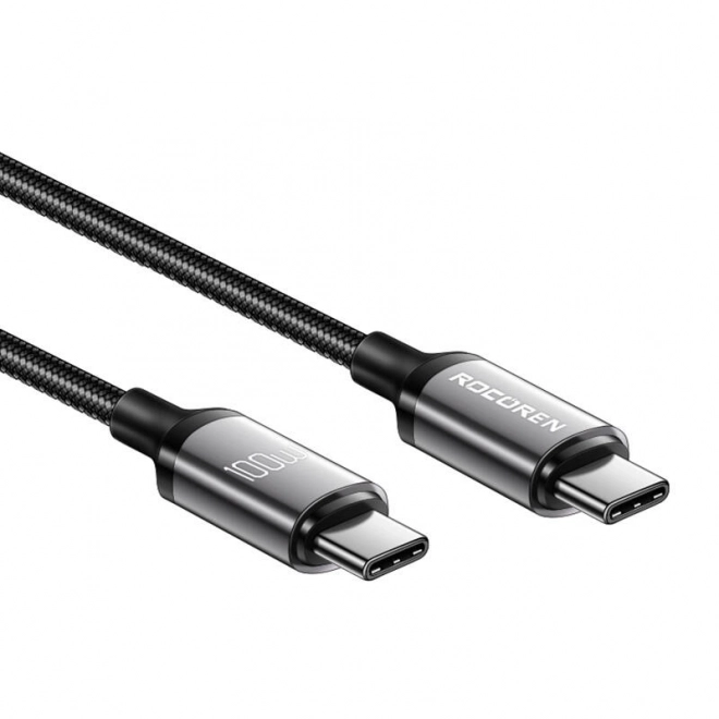 Rychlonabíjecí kabel Rocoren USB-C na USB-C Retro Series 2m 100W (šedý)