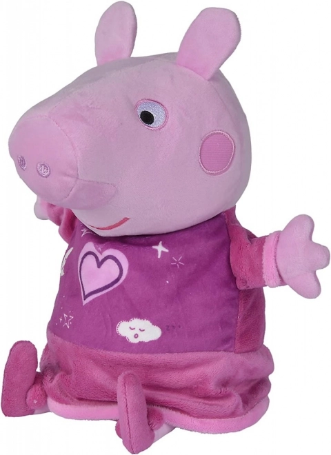 Peppa Pig 2v1 plyšový usínáček, hrající + světlo, růžový, 25 cm