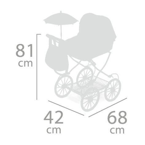 DeCuevas 81046 Skládací kočárek pro panenky s taškou a doplňky NIZA 2022 - 81 cm