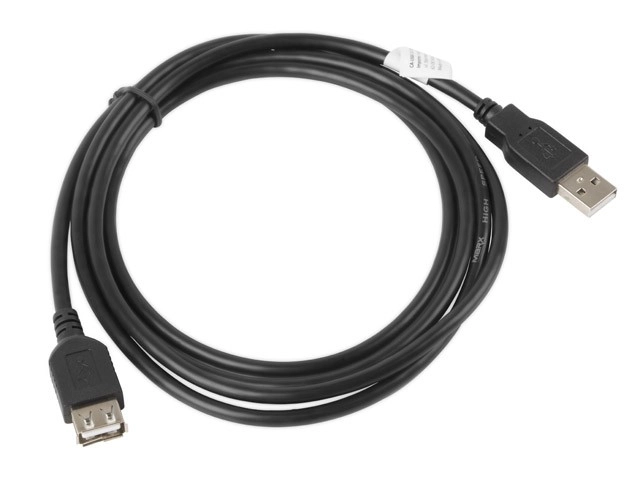 Prodlužovací kabel USB 2.0 AM-AF černý 1,8M