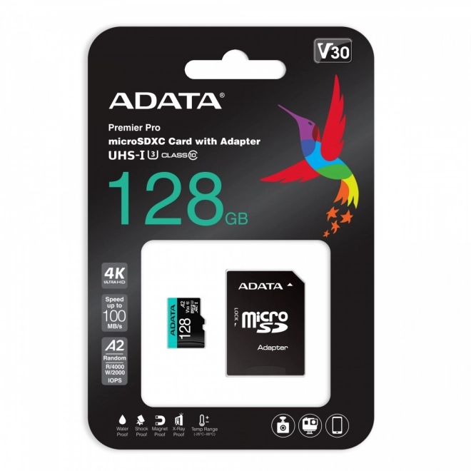 Paměťová karta microSD Premier Pro 128 GB UHS1 U3 V30 A2 + adaptér