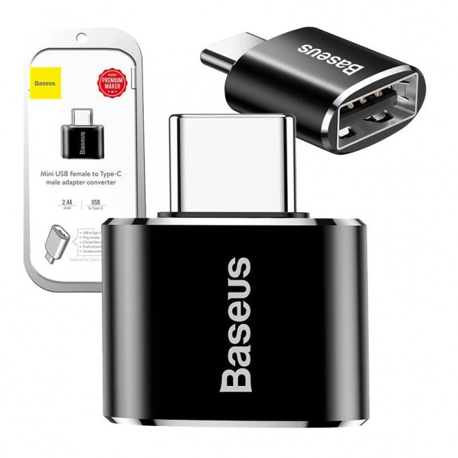 Adaptér Baseus USB—USB typu C 2,4A - černý