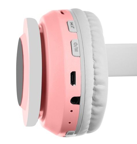 Bezdrátová bluetooth sluchátka s ušima – Růžová