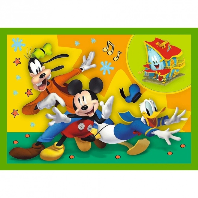 Puzzle 4v1 Mickey mezi přáteli