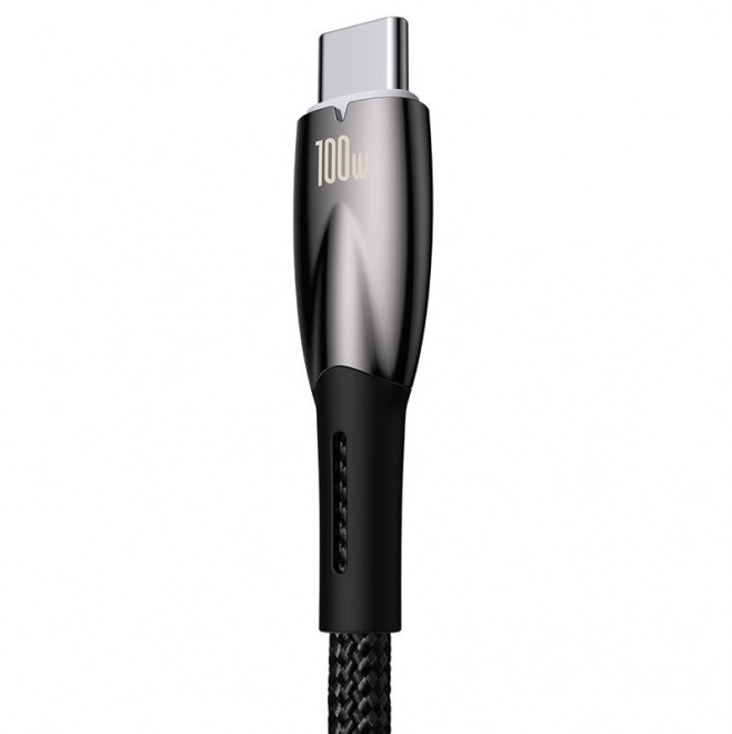 Kabel USB pro USB-C Baseus řady Glimmer, 100 W, 1 m (černý)