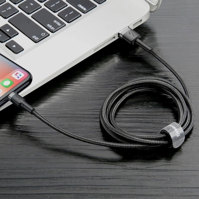 Baseus Cafule USB Lightning kabel 2,4 A 0,5 m (šedo-černý)