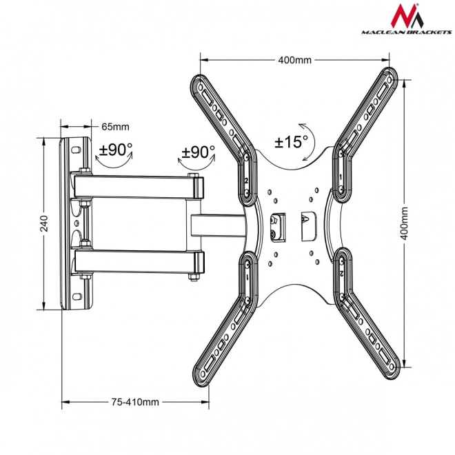 Držák na TV MC-759 13-60 palců 30 kg černý