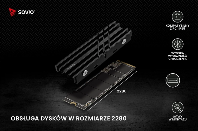 Chlazení pro disky M.2 NVMe 2280, AK-60