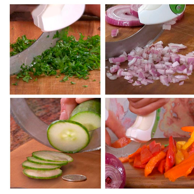 Multifunkční kulatý nůž na pizzu, maso a zeleninu
