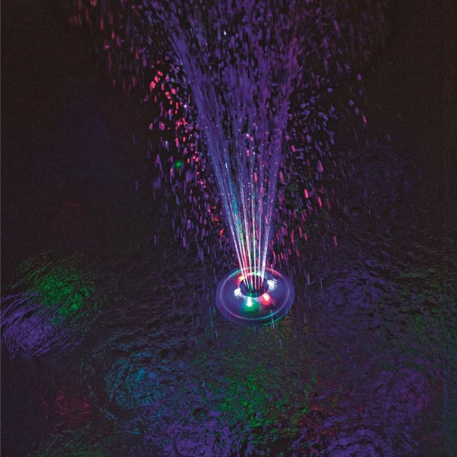LED světlo plovoucí s fontánkou