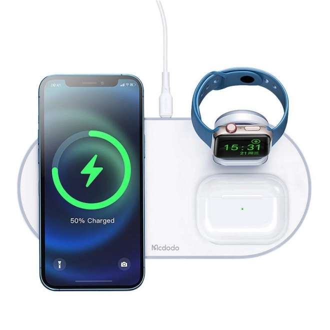 Bezdrátová nabíječka Mcdodo CH-7060 3 v 1 15W (mobil/TWS/Apple watch) (bílá)