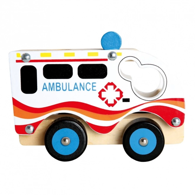 Bino Dřevěné auto ambulance