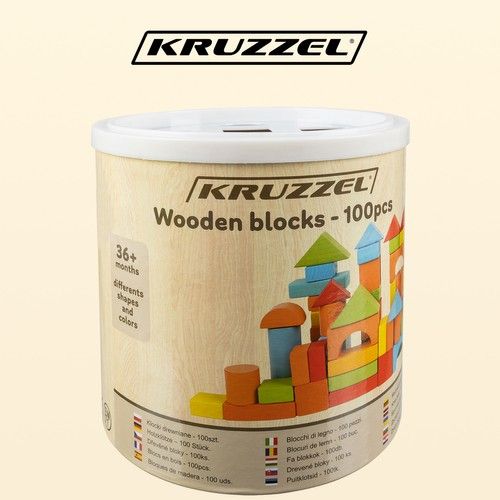 Dřevěné kostky - 100ks. Kruzzel 22666
