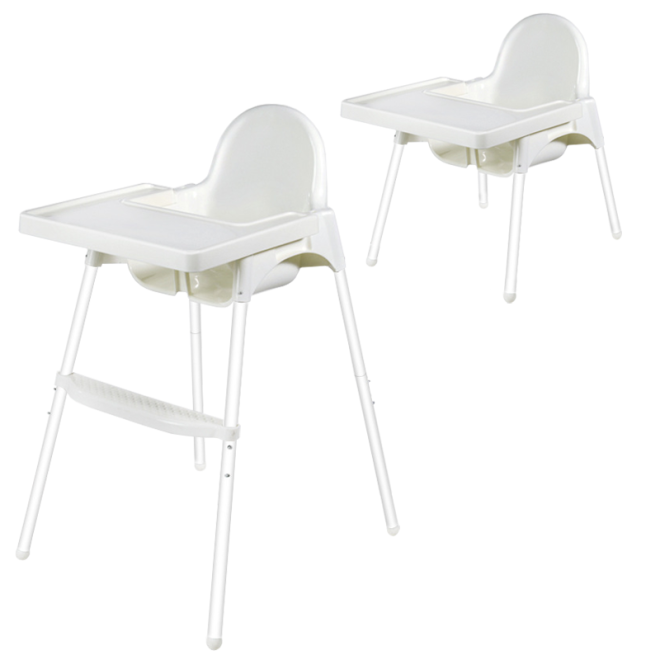 Nastavitelná židle na krmení - bílá