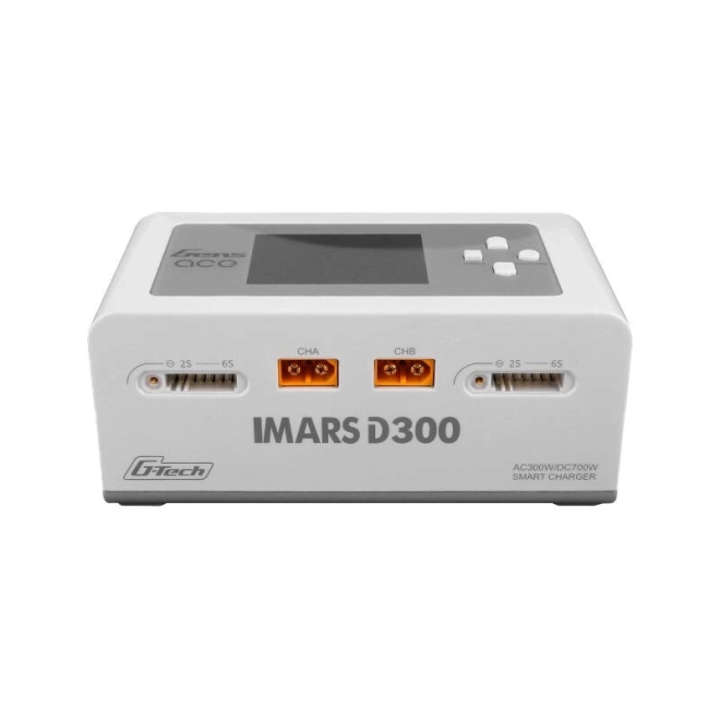 Gens Ace IMARS D300 G-Tech Channel AC/DC 300W/700W RC nabíječka baterií-EU bílá