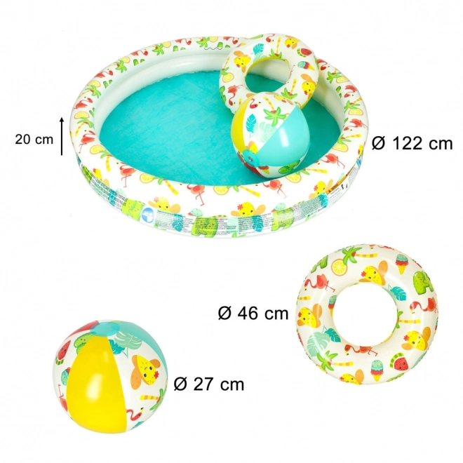 Bazének s míčem a kruhem Bestway 122 cm