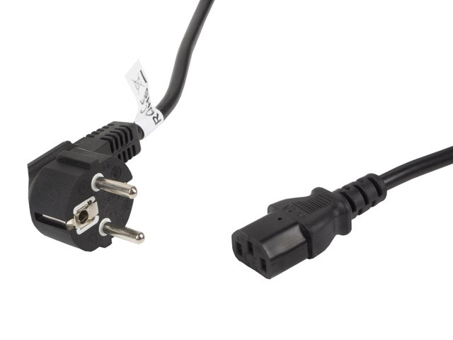 Napájecí kabel CEE 7/7 - IEC 320 C13 VDE 5M černý