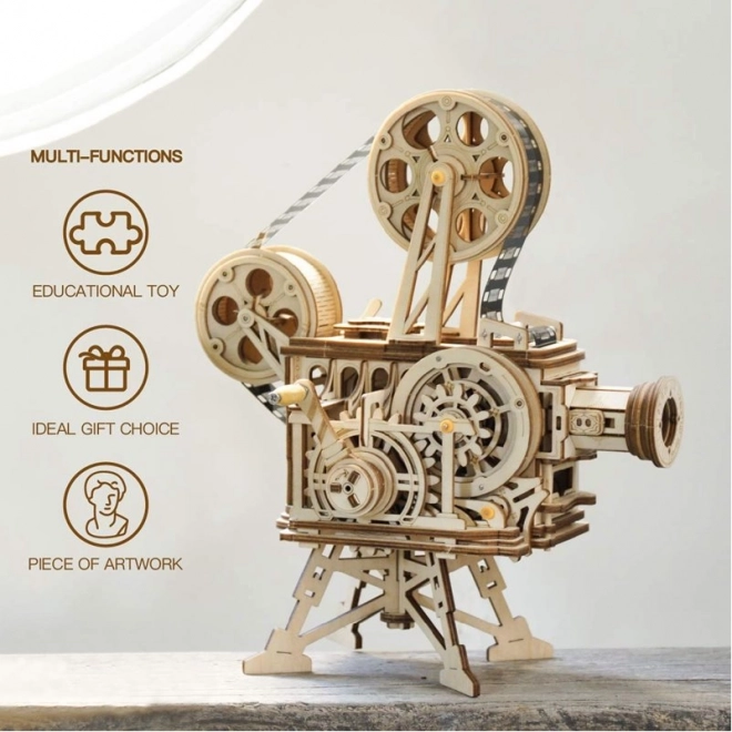 RoboTime 3D dřevěné mechanické puzzle Filmový projektor