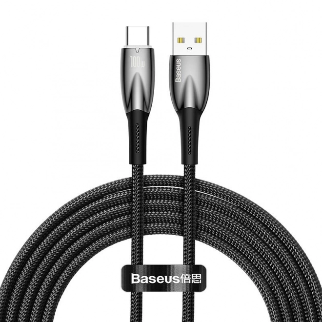 Kabel USB pro USB-C Baseus řady Glimmer, 100 W, 2 m (černý)