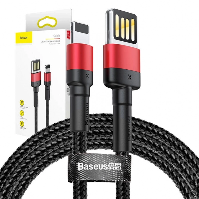 Baseus Cafule Oboustranný kabel USB Lightning 2,4 A 1 m (černo-červený)