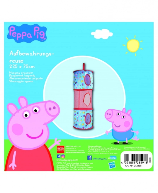 Závěsný koš, organizér na hračky Peppa Pig, 27,5x75cm LICENCOVANÝ ORIGINÁLNÍ VÝROBEK