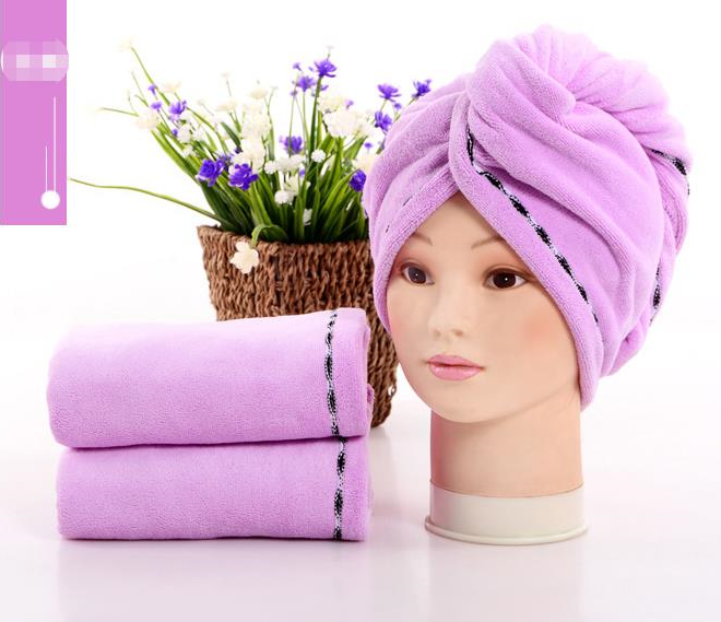 Superabsorpční ručník na vlasy, turban z mikrovlákna Bledě fialový