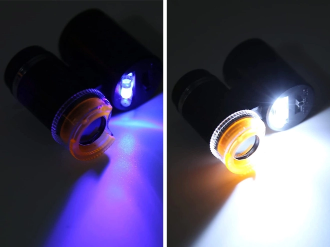 Kapesní mikroskopická lupa pro klenotníky 2 led uv