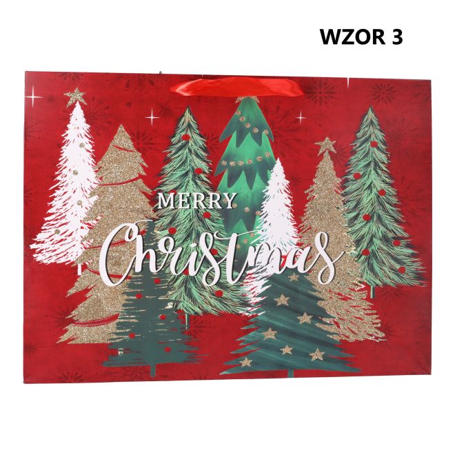 Vánoční dárková taška "Happy Holidays" 42x12x31 cm Mix vzorů