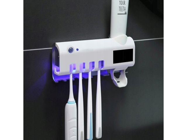 UV Sterilizátor zubních kartáčků + Dávkovač zubní pasty