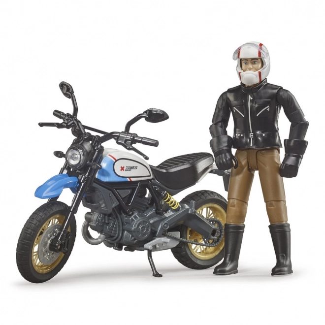 Bruder 63051 BWORLD Motocykl Scrambler Ducati Cafe Racer s jezdcem