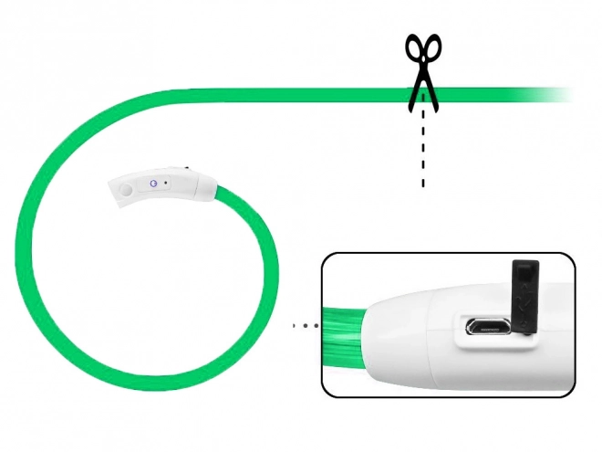 Vodotěsný nastavitelný LED obojek pro psy a kočky, USB nabíjení, 47 cm