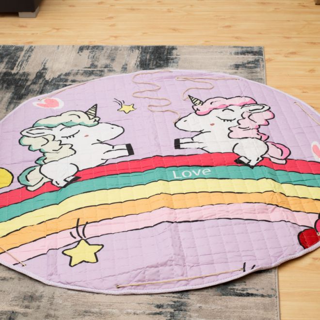 Bavlněná hrací deka s motivy jednorožce 144 cm