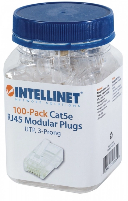 RJ45 UTP zástrčka na drátu 8p8c cat.5e jar 100ks.