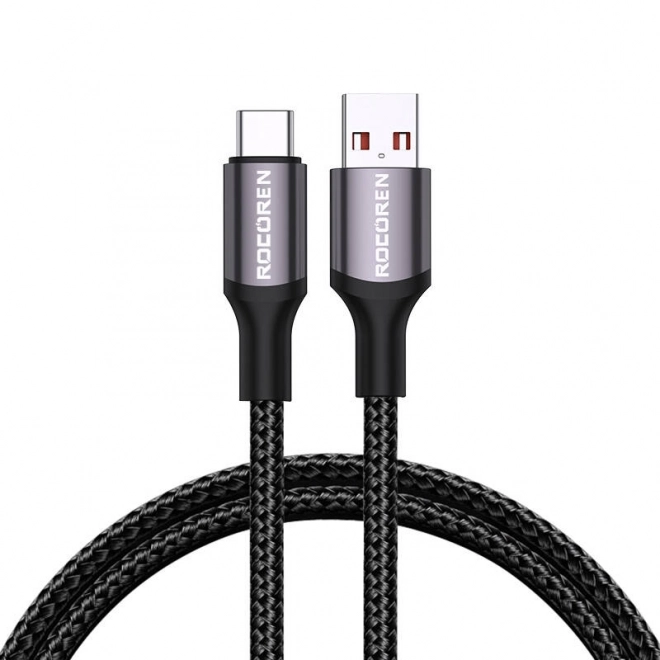 Rychlonabíjecí kabel Rocoren USB-A na USB-C Retro Series 1m 3A (šedý)