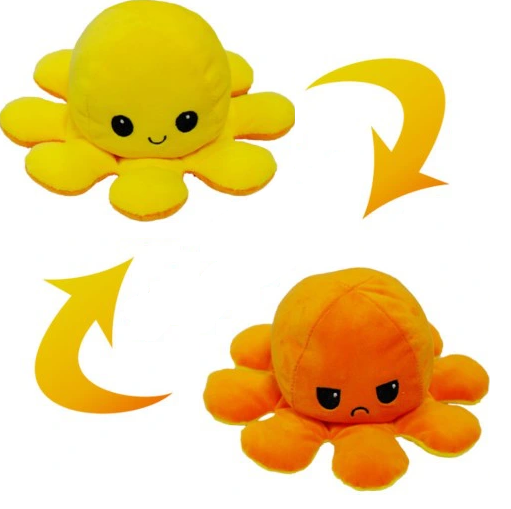 Oboustranná chobotnice 40 cm - žlutá a oranžová