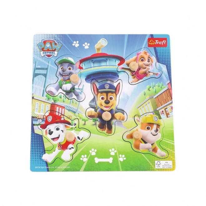 Dřevěné puzzle Mini Psi Patrol 5 dílků