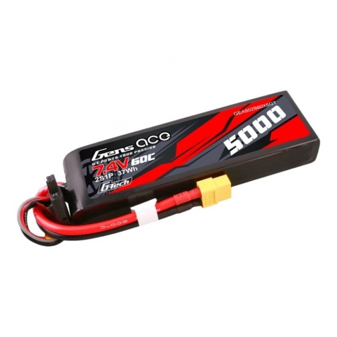 Gens ace G-Tech 5000mAh 7,4V 60C 2S1P Lipo pouzdro z PC materiálu s XT60 konektorem