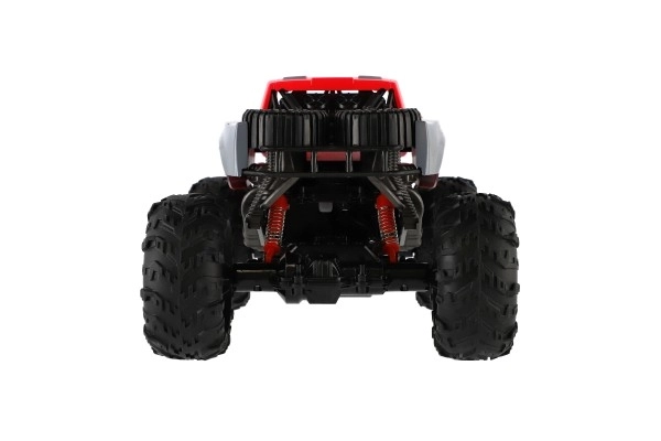 Auto RC terénní 4x4 červené plast 29cm 2,4GHz na baterie + dobíjecí pack v krabici 40x20x22cm