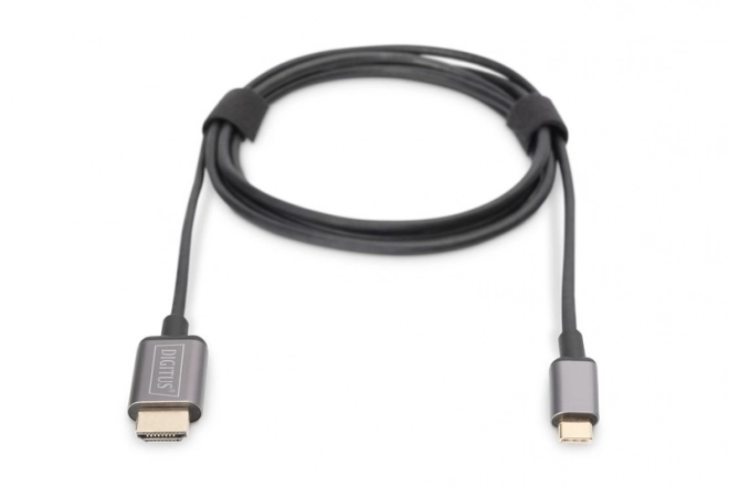 Kabel adaptéru HDMI 4K 30Hz na USB typu C 3.1 kovové pouzdro HQ černé 1,8 m