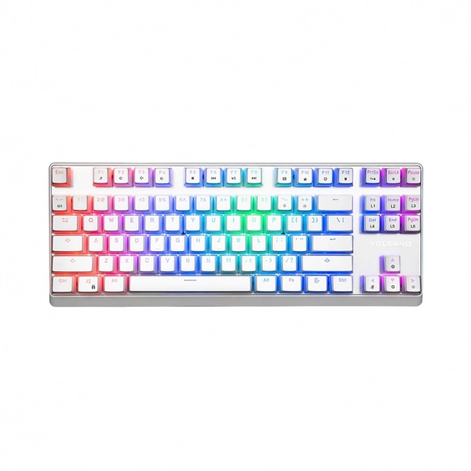 Drátová mechanická klávesnice RGB PUDDING EDITION bílá