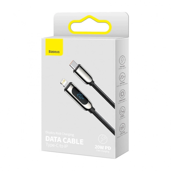 Kabel USB-C pro Lightning Baseus Display, PD, 20 W, 2 m (černý)