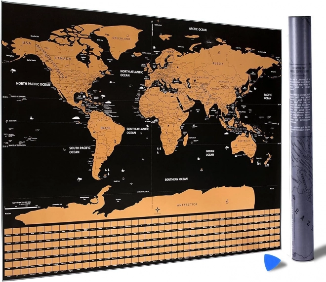 Seškrabávací mapa světa – Mapa + příslušenství