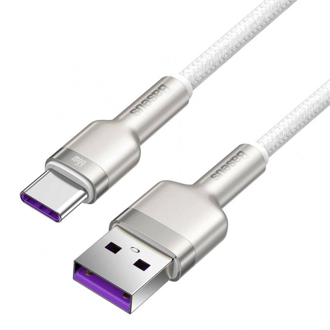 Kabel USB pro USB-C Baseus Cafule, 66 W, 1 m (bílý)