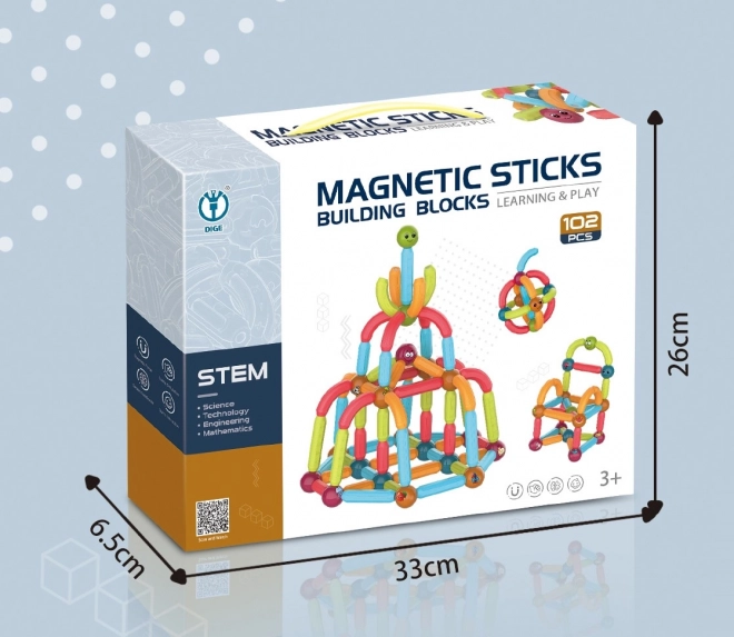 Magnetické stavebnice - sada 102 kusů