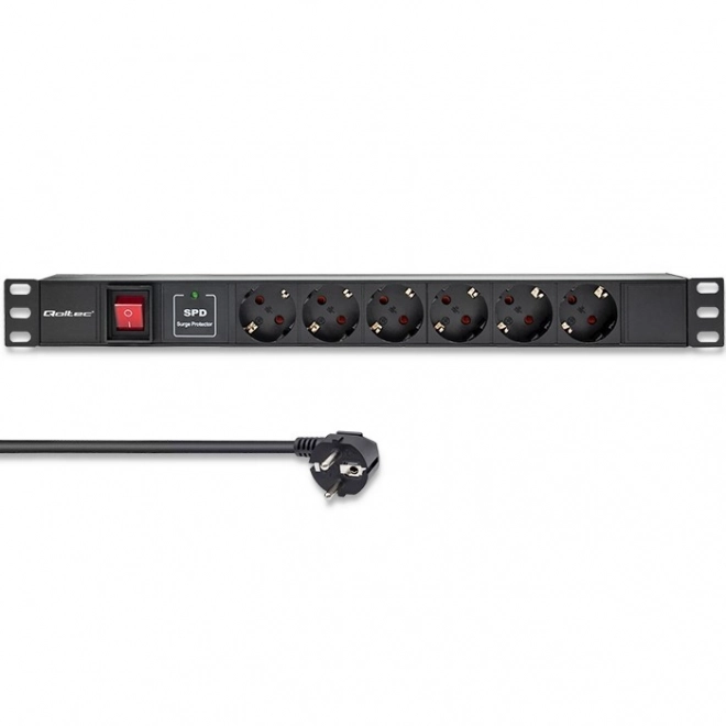 Napájecí lišta PDU pro 19" rack | 1U | 16A | 6xSchuko | 1,8m