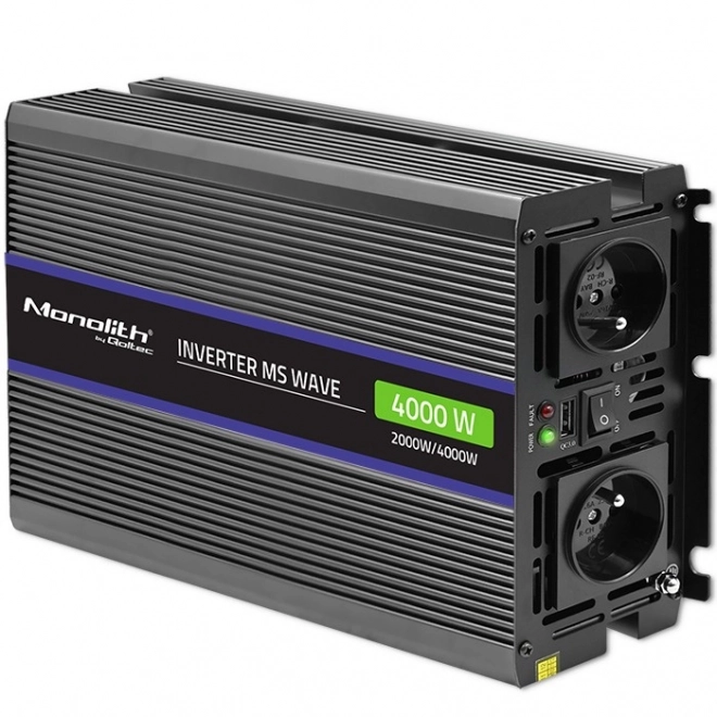 Měnič napětí Monolith 4000 MS Wave | 12V na 230V | 2000/4000W | USB