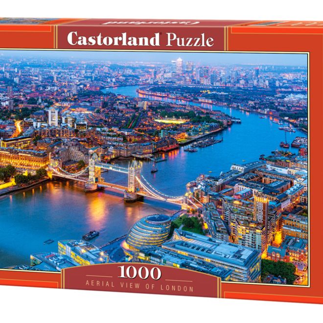 CASTORLAND Puzzle 1000 dílků Letecký pohled na Londýn - pohled na Londýn z ptačí perspektivy 68x47cm