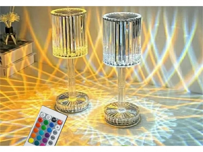 Stolní lampa Crystal Led Rgb Dálkové ovládání USB