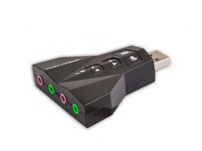 Zvuková karta USB 7v1, virtuální 7.1CH zvuk, Plug & Play, blistr, AK-08