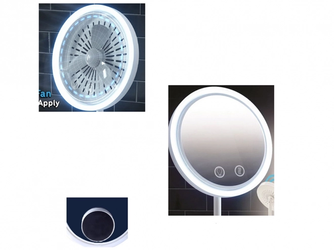 Kosmetické make-up zrcadlo s led ventilátorem